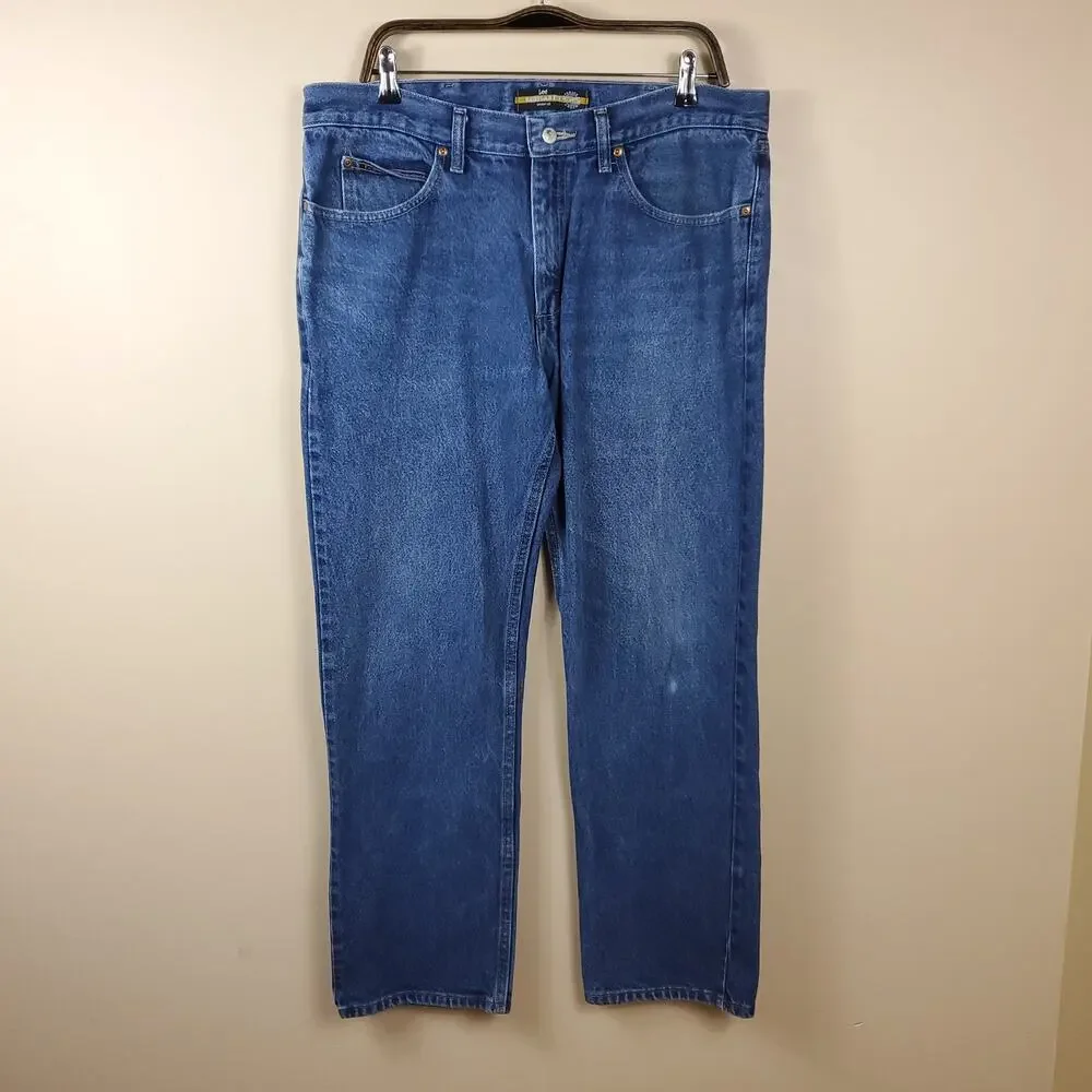 Lee Relaxed Fit Straight Leg 100% Cotton Jeans Size 36x30